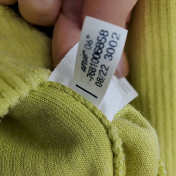 Aerie Zip Up Lime Corduroy Velour Cropped Long Sleeve Jacket Medium - Picture 4 of 8